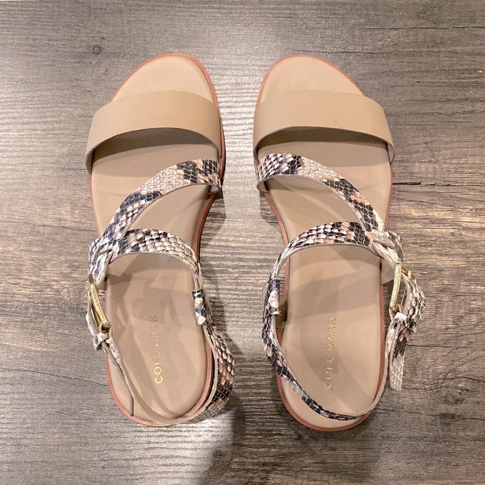 NWOT Cole Haan Nude and Snakeskin Sandals - so comfy and pretty!